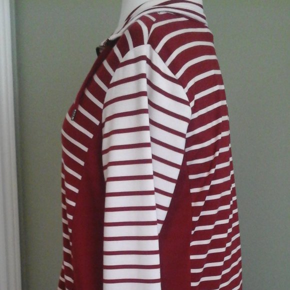 Ruby Rd. Red & White Stripe Top, L - Picture 4 of 8